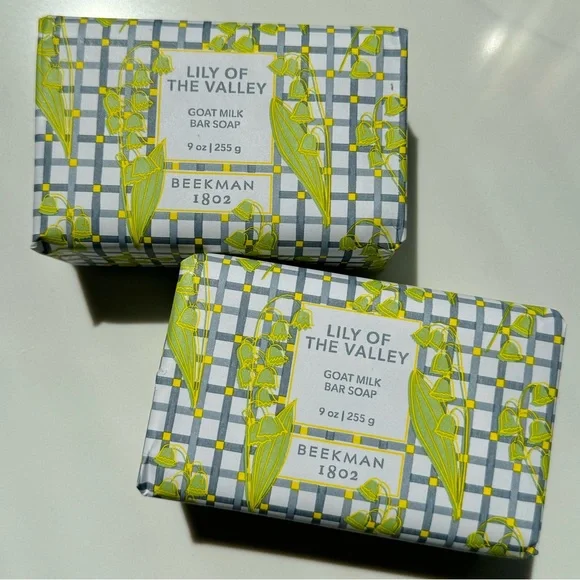 🐐🌼Beekman 1802 Lilly of the Vally 9ounce size Goat Milk Soap set of Two! - Picture 1 of 6